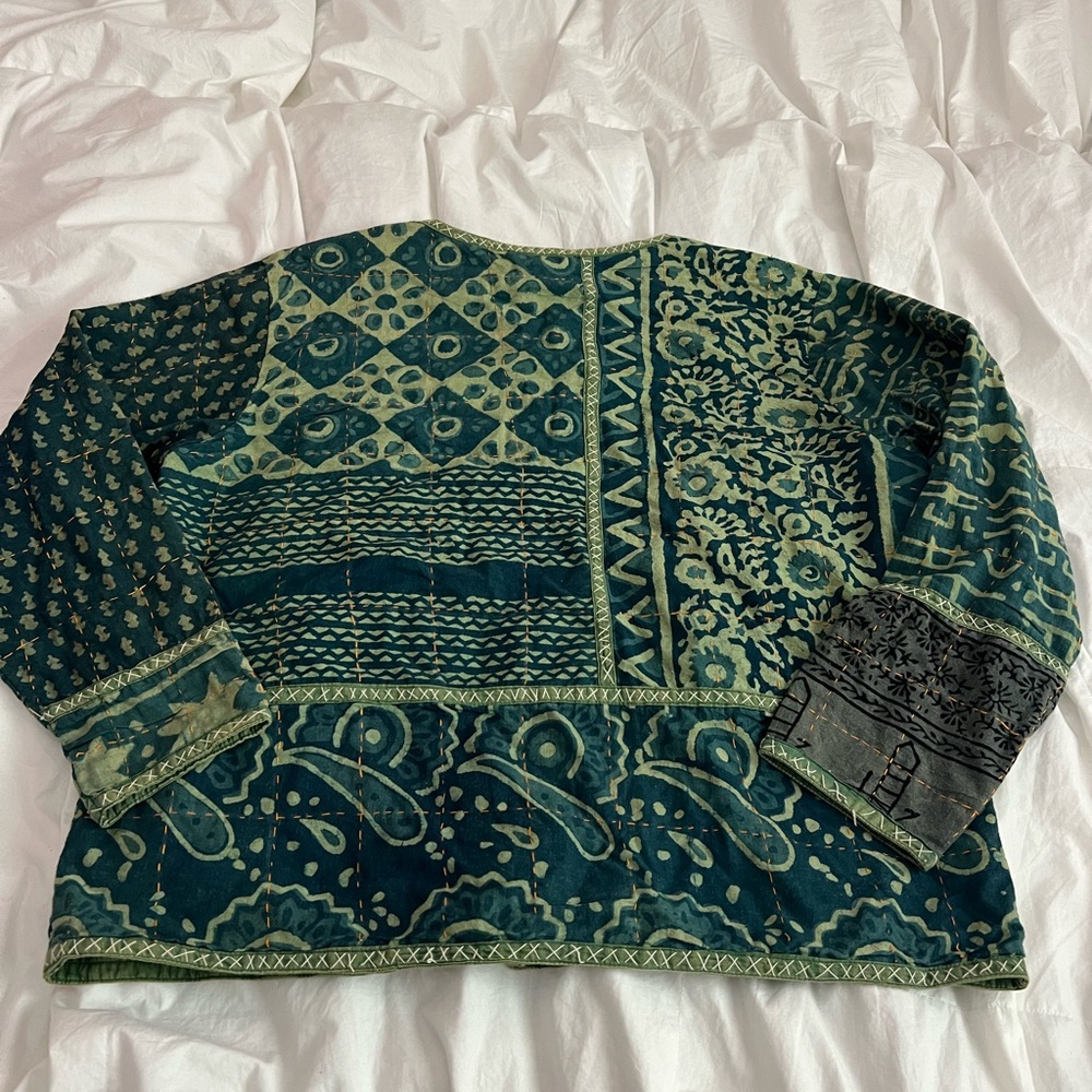 Green Patchwork Jacket - image 3